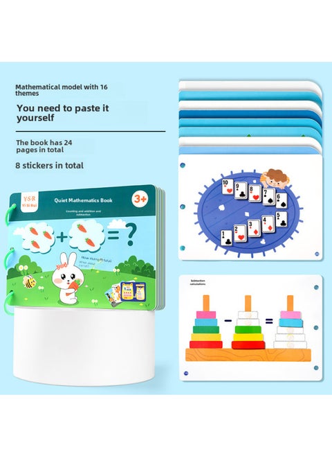 Enlightening Quiet Book Baby Educational Toy Kindergarten Early Education Cognitive Teaching Aware Children's Concentration Tear Paste Book-Color:The Math Model  Needs To Stick Hook And Loop On Its Own.