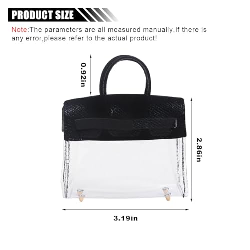 smilfuy Mini Creative Car Key Case Small Transparent Handbag Key Holder Wallet Keychain Bag Car Key Fob Case Cute Present for Woman Girl Black - Image 3