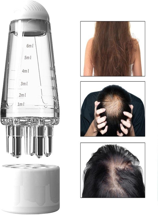 مريا زجاجة زيت الشعر الصغيرة المحمولة من مريا سعة 6 مل - مشط لتوزيع زيت جذور الشعر، مشط تدليك لعلاج الشعر بالزيوت العطرية مع كرة دوارة لنمو شعر فروة الرأس، مناسب لمختلف السوائل - Image 5