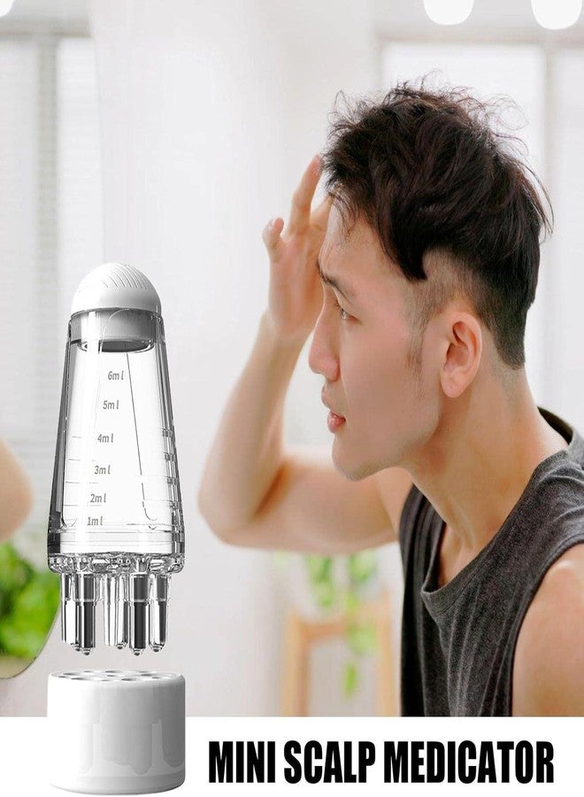 مريا زجاجة زيت الشعر الصغيرة المحمولة من مريا سعة 6 مل - مشط لتوزيع زيت جذور الشعر، مشط تدليك لعلاج الشعر بالزيوت العطرية مع كرة دوارة لنمو شعر فروة الرأس، مناسب لمختلف السوائل - Image 4