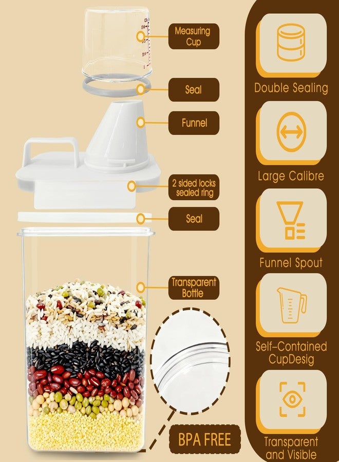 MOASIOP Upgraded Cereal Storage Container Set of 2 - 1600ML (54oz) Airtight Food Storage Organizer with Pour Spout & Measuring Cup for Rice, Flour, Sugar, Oatmeal, Pet Dog Cat Bird Food Dry Food Keep Fresh - Image 3