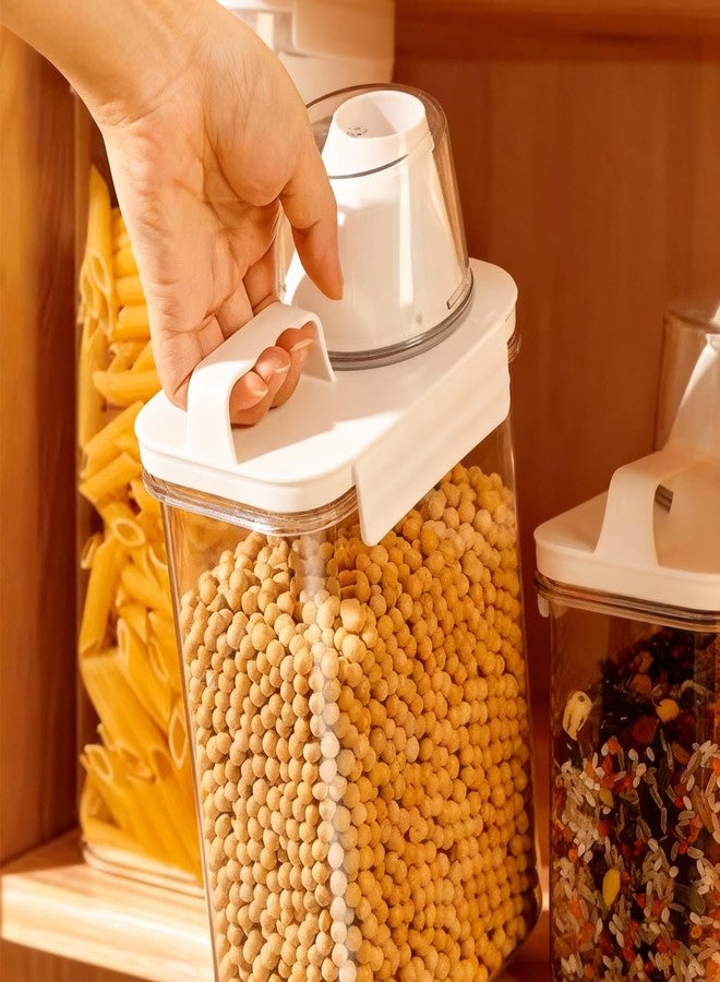 MOASIOP Upgraded Cereal Storage Container Set of 2 - 1600ML (54oz) Airtight Food Storage Organizer with Pour Spout & Measuring Cup for Rice, Flour, Sugar, Oatmeal, Pet Dog Cat Bird Food Dry Food Keep Fresh - Image 5