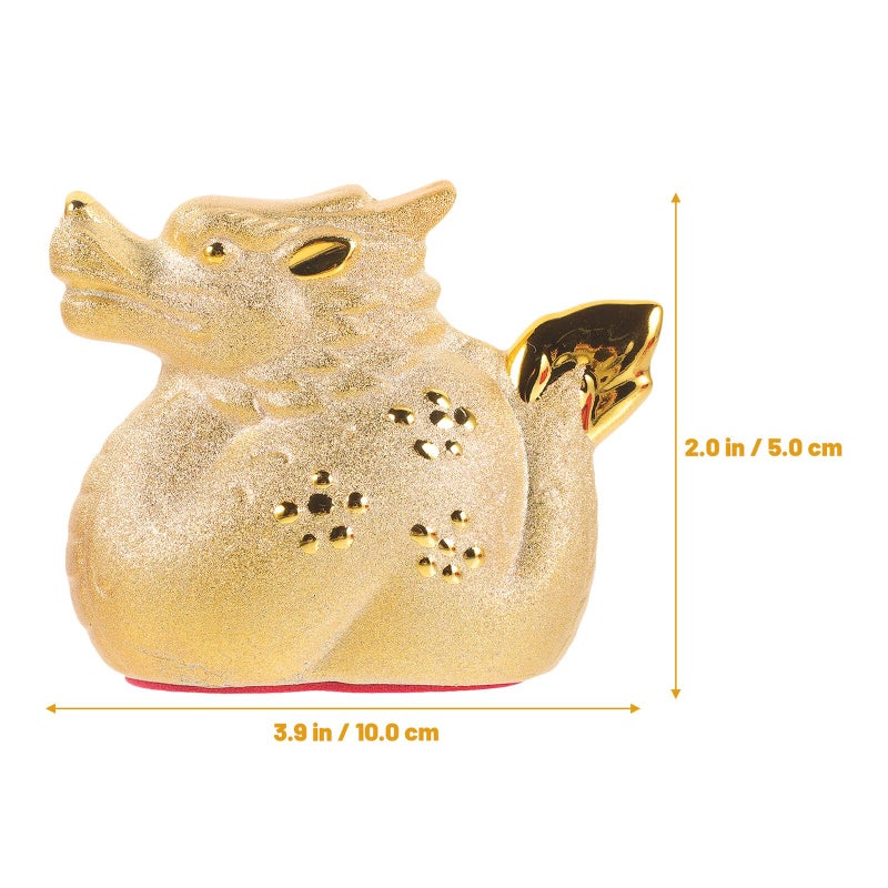 Ceramic Dragon Figurine Feng Shui Sculpture Home Office Desk Decor Collectible - Image 3