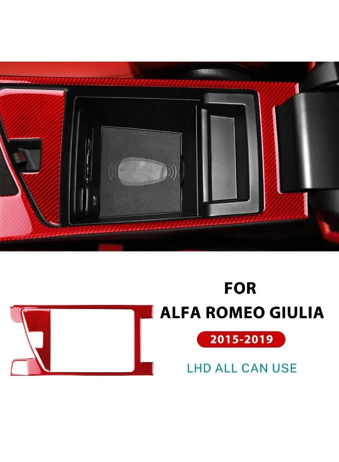 KUNGKIC for Alfa Romeo Giulia 952 2015 2016 2017 2018 2019 Car Armrest Box Real Soft Carbon Fiber Sticker Interior Accessories - Image 1