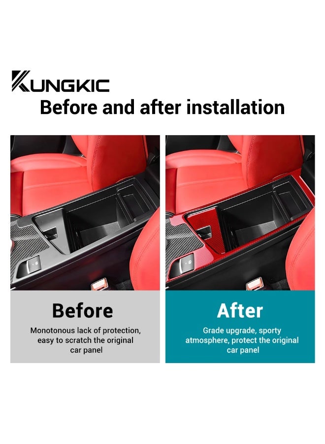 KUNGKIC for Alfa Romeo Giulia 952 2015 2016 2017 2018 2019 Car Armrest Box Real Soft Carbon Fiber Sticker Interior Accessories - Image 4