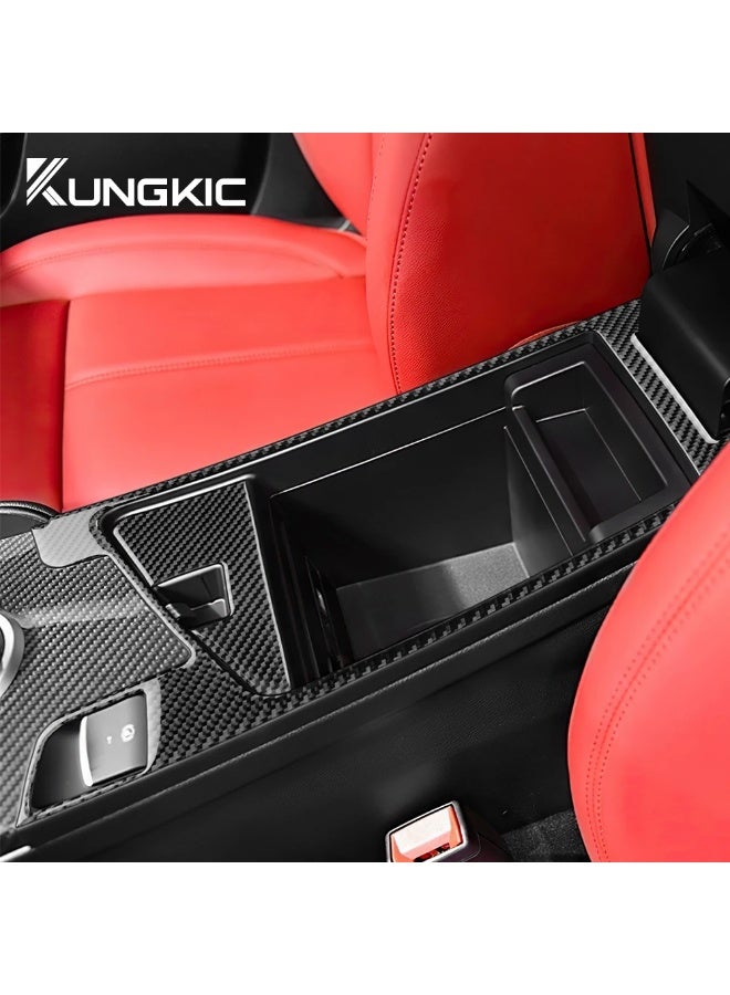 KUNGKIC for Alfa Romeo Giulia 952 2015 2016 2017 2018 2019 Car Armrest Box Real Soft Carbon Fiber Sticker Interior Accessories - Image 5
