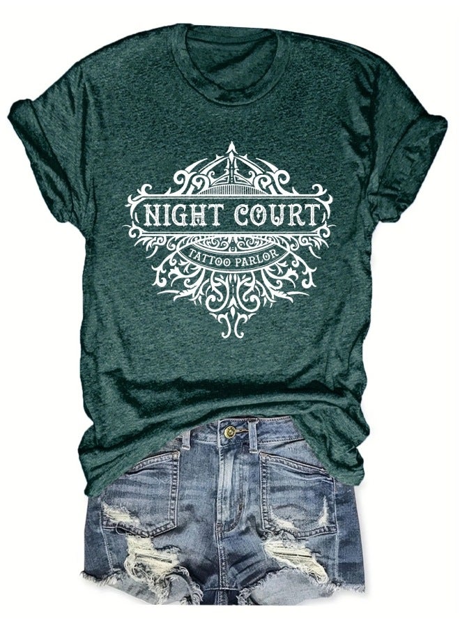 European And American Spring And Summer New Cartoon Printed Round Neck Loose Short-sleeved T-shirt Tops For Women
