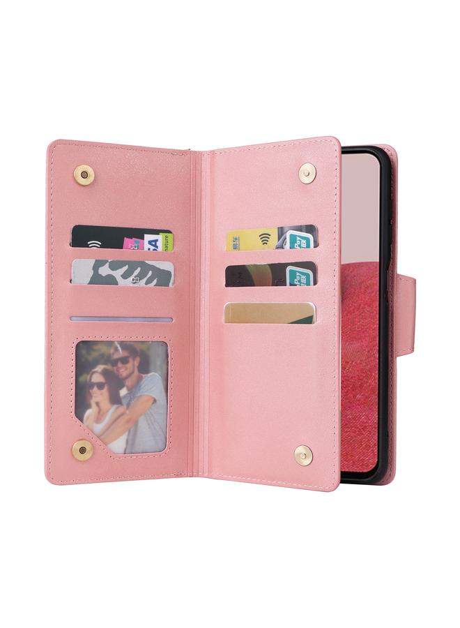 اس-توب جراب لهاتف Samsung Galaxy A14 5G مع مشبك برشام و9 بطاقات، جراب جلدي قابل للطي بثلاثة أضعاف - Image 4