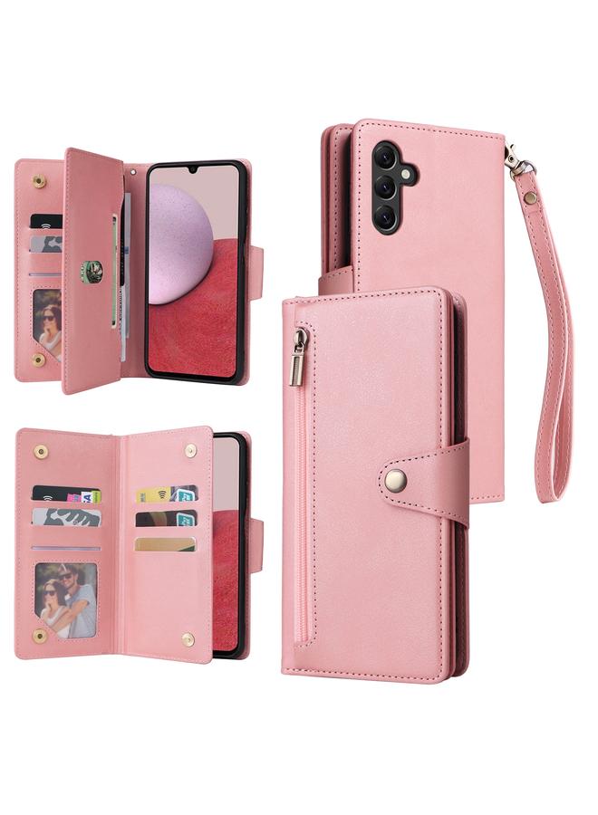 اس-توب جراب لهاتف Samsung Galaxy A14 5G مع مشبك برشام و9 بطاقات، جراب جلدي قابل للطي بثلاثة أضعاف - Image 1