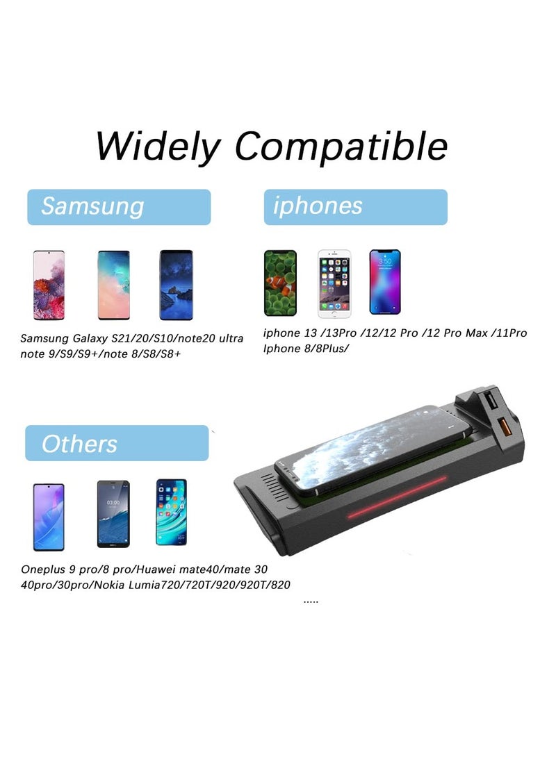 KASTWAVE Wireless Charger for Audi A4 2017-2023/A5 2018-2023,Center Console 15W Wireless Charger Pad with QC 3.0 USB Port,Phone Charging Station for Car Apply to Wireless Charge Supported Phones. - Image 3