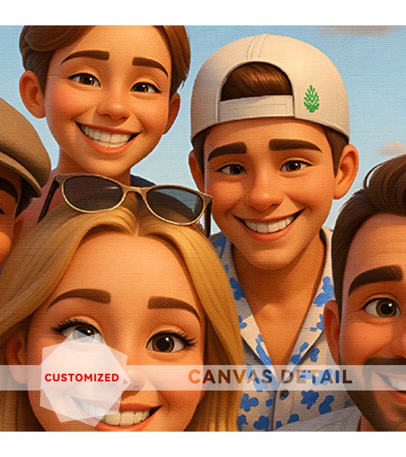 Custom 2D Photo to Cartoon Portrait Personalized Anime Style Artwork 7.87x9.84 Inches No Frame Birthday Valentine Gift Family Wall Decor Home Office Upload Your Own Photo - Image 5