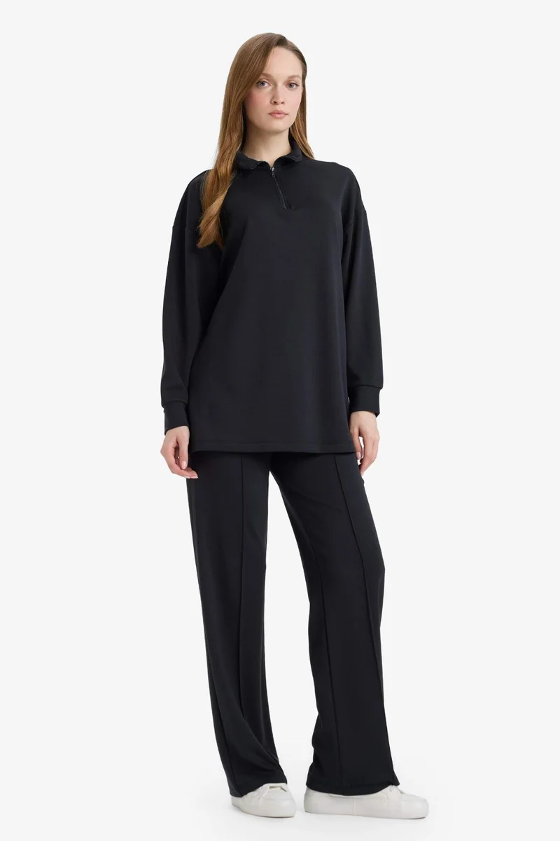DeFacto Regular Fit Zip-Up Long Sleeve Tunic