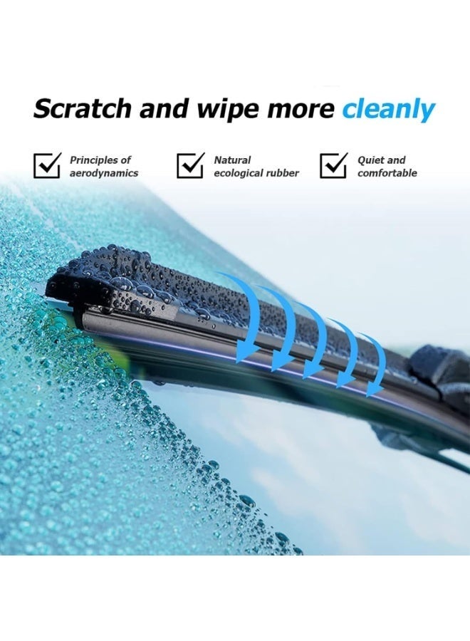 Arabest Wiper Blade Replacement Strip, 4 Pieces Car Wipers DIY Adjustable Windscreen Wiper, 80cm Front Rear Windshield Boneless Wiper, Auto Silicone Wiper Blade for Most Vehicle Buses Trucks - Image 2