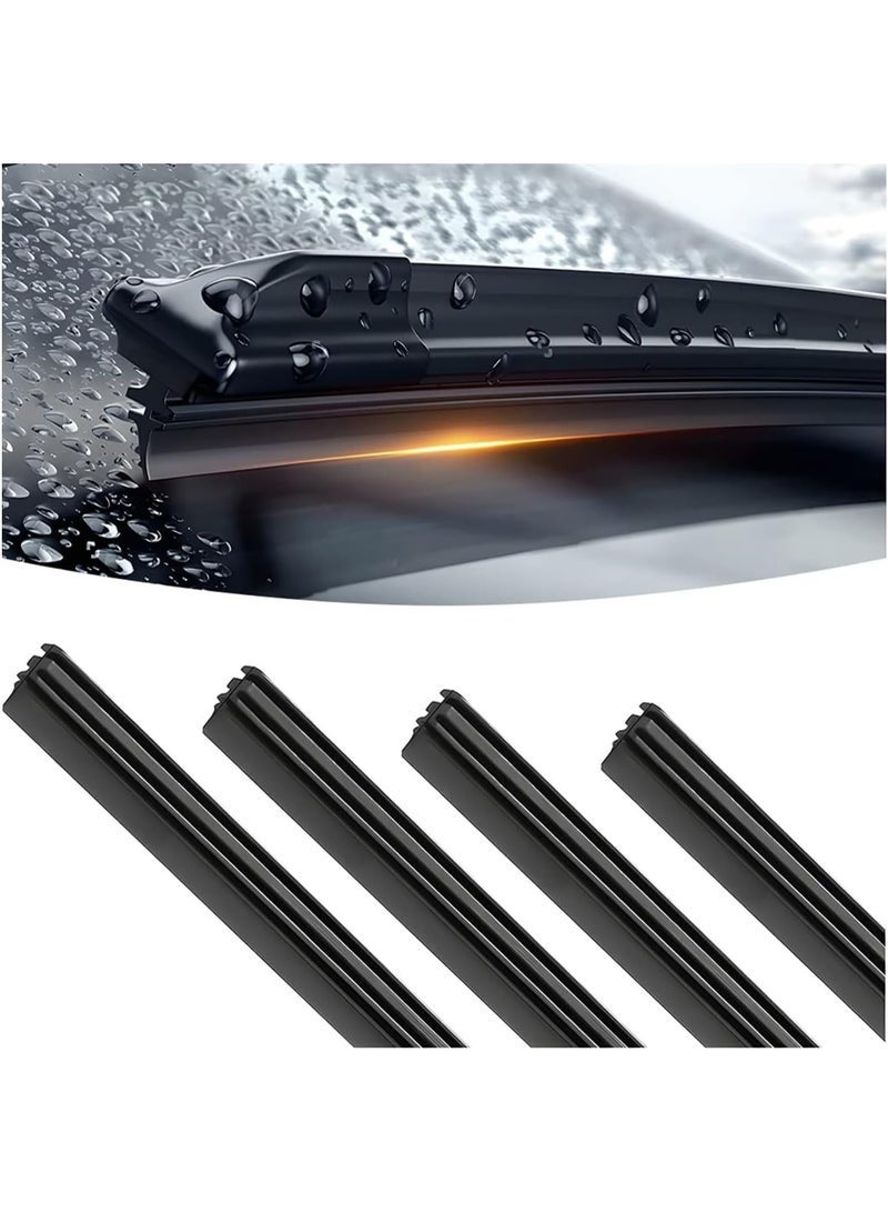 Arabest Wiper Blade Replacement Strip, 4 Pieces Car Wipers DIY Adjustable Windscreen Wiper, 80cm Front Rear Windshield Boneless Wiper, Auto Silicone Wiper Blade for Most Vehicle Buses Trucks - Image 1