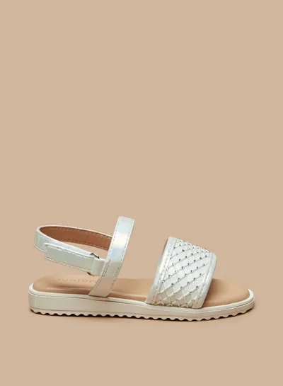 JUNIORS Girls Studded Back Strap Sandals with Hook and Loop Closure