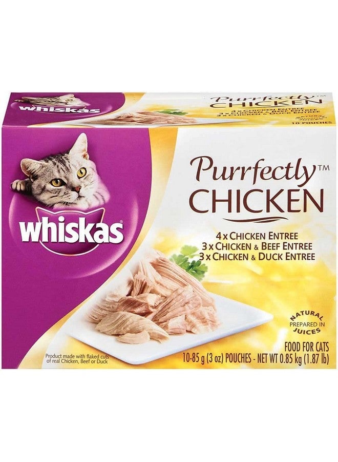 WHISKAS PURRFECTLY Chicken Variety Pack Wet Cat Food 3 Ounces (10-Counts) by Whiskas Wet Food - Image 1
