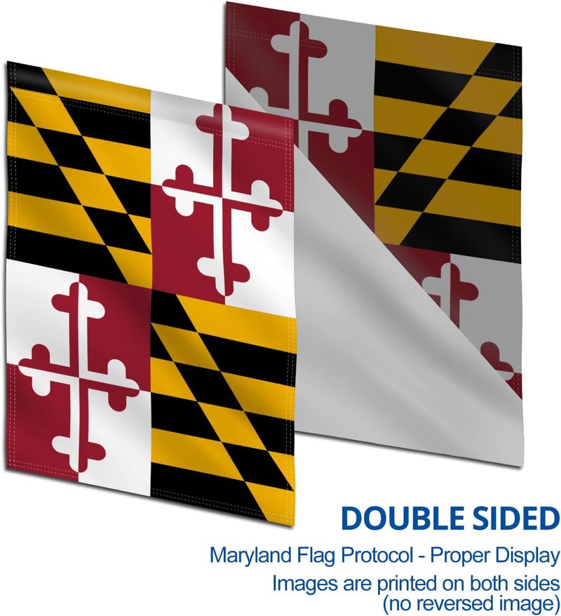 Anley Anley Double Sided Premium Garden Flag Maryland State MD Decorative Garden Flags Maryland Flag Protocol Proper Display for Home Decor  Weather Proof  Double Stitched Yard Flags  18 x 125 Inch  - Image 5