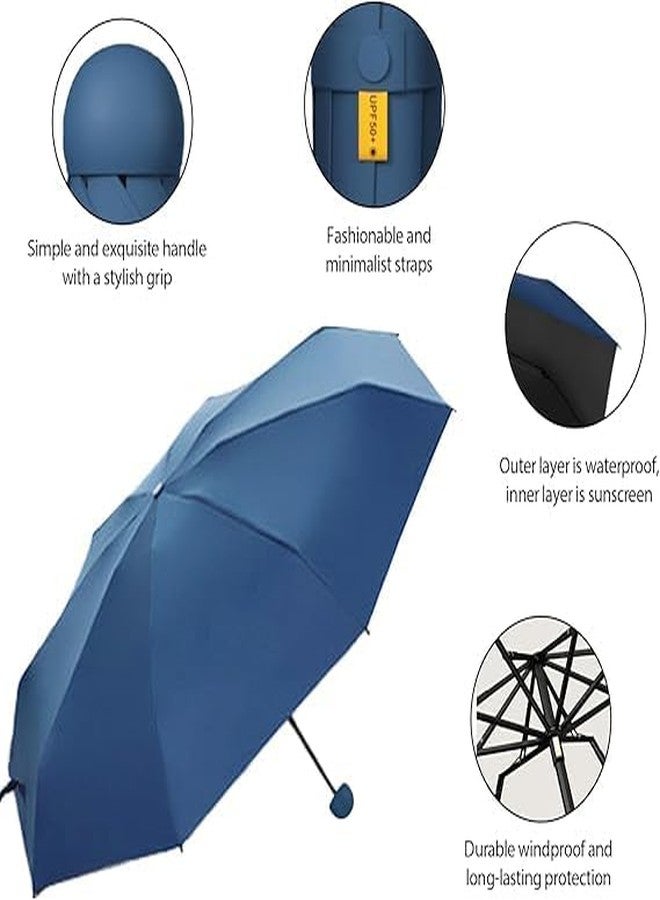 KANUPRIYA Mini Umbrella with Case for Men & Women (Manual Open) Compact Travelling Umbrella, Polyester & UV Protection Fabric for Summer/Anti-Slip Handle- Use in Rain & Summer - Image 3