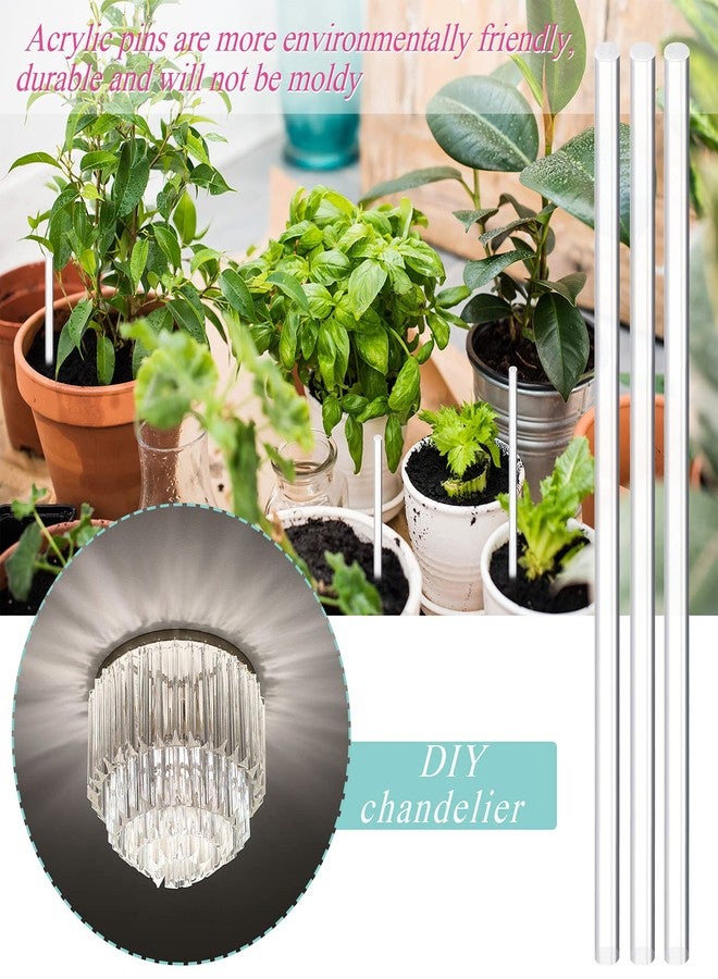 Zopeal 30 Pieces 12 Inch Acrylic Dowel Rods for DIY Crafts Acrylic Round Rods Strip Sticks Cake Topper Rod for DIY Handwork Supplies(0.25 Inch /6mm Diameter) - Image 2