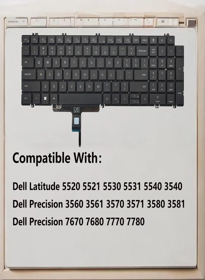 WWGTMC Replacement Keyboard for Dell Latitude 5520 5521 5530 5531 5540,Latitude 15 3540, Precision 3560 3561 3570 3571 3580 3581 7670 7680 7770 7780 Series Laptop US Layout with Backlit N7N16 0N7N16 - Image 4