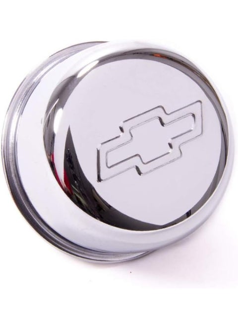 ProForm ProFormBreather, Push-In, Round, 1-1/4 in Hole, Bowtie Logo, Steel, Chrome, Each