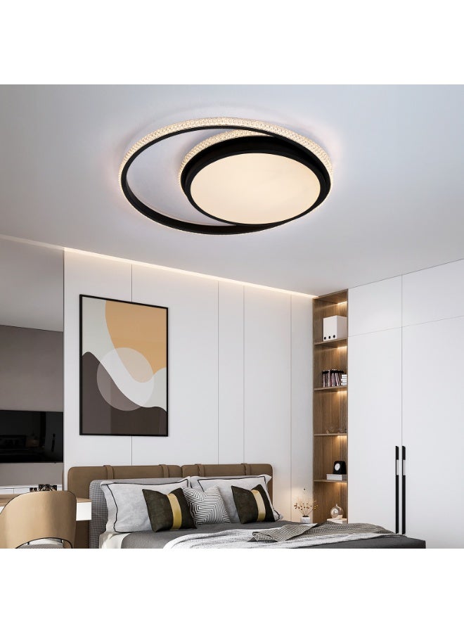 YATAI LIGHTING ضوء سقف LED دائري حديث، 60 واط قابل للتعتيم مع جهاز تحكم عن بعد، 3 ألوان للتعتيم (3000K-6000K)، تركيبة LED سوداء مثبتة على السقف لغرفة النوم، غرفة المعيشة، غرفة الطعام، الممر - Image 5