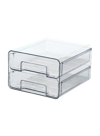 2-Tier Plastic Rectangular Fridge Organizer Drawer Clear 27.4 x 24.4 x 15.8 cm Y1K110158 - pzsku/Z1D9105224EE7FC24AFCDZ/45/1746612736/bb16a012-3b49-4252-b6da-acc5a7cd4cfb