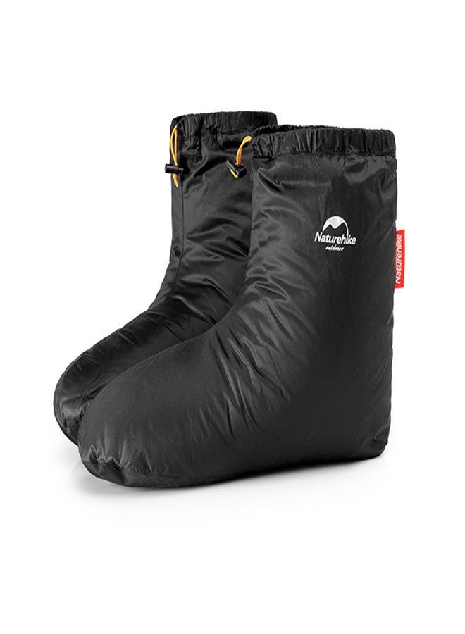 windhike Naturehike Ultralight Winter Goose Down Booties, Camping Warm & Cozy Down Sleeping Socks for Men & Women, Down Filled Slipper Boots with Storage Bag (S, Duck Down-Black) - Image 1