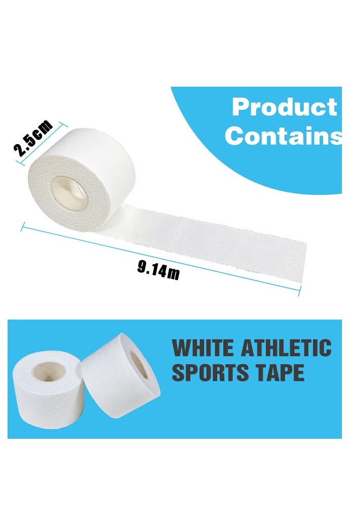 2 Rolls Premium Sports Tape Athletic, White Adhesive Tape Medical for Injuries, Wrap Tape No Glue Residue Easy to Tear for Boxing Training Gymnastics - Image 2