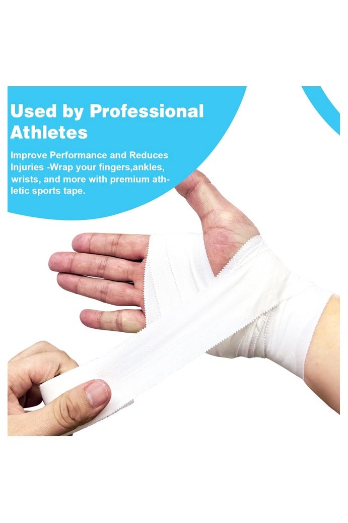 2 Rolls Premium Sports Tape Athletic, White Adhesive Tape Medical for Injuries, Wrap Tape No Glue Residue Easy to Tear for Boxing Training Gymnastics - Image 3