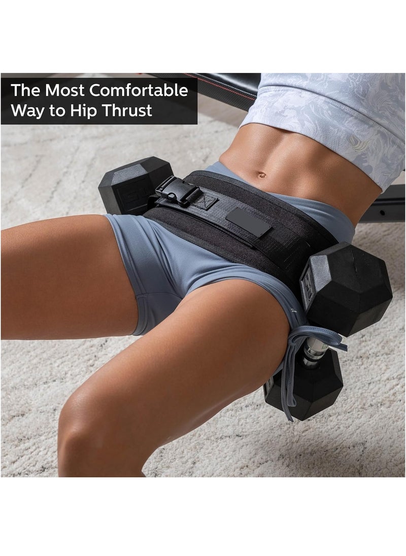 GUDOO - Exercise Hip Thrust Belt - Glute Trainer for Home Workouts with Extra Padding - Fully Adjustable Hip Thrust Belt for Dumbbells - Booty Builder, Glute Workout Equipment - Image 1