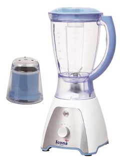 ICONA Icona 2-in-1 Spin Button Blender – 2 Speed Food Processor with Stainless Steel Blades, Powerful Blending and Food Processing in One Appliance (Silver/Blue)  - Image 1