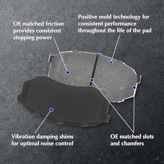 CTEK Centric CTek Ceramic Replacement Front Disc Brake Pad Set for Select Mitsubishi Dodge and Jeep Model Years 10308660 - Image 5