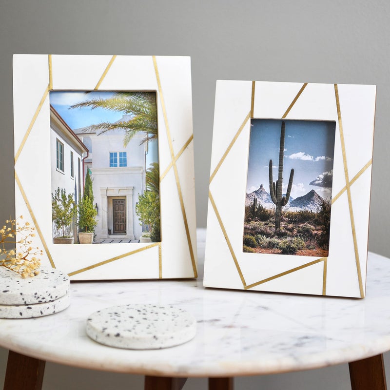Main + Mesa Resin Photo Frames  Set of 2 (4x6  and 5x7 ) - Image 3