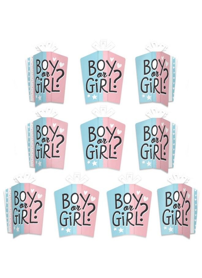 Big Dot of Happiness Baby Gender Reveal Table Decorations Team Boy Or Girl Party Fold And Flare Centerpieces 10 Count  - Image 1