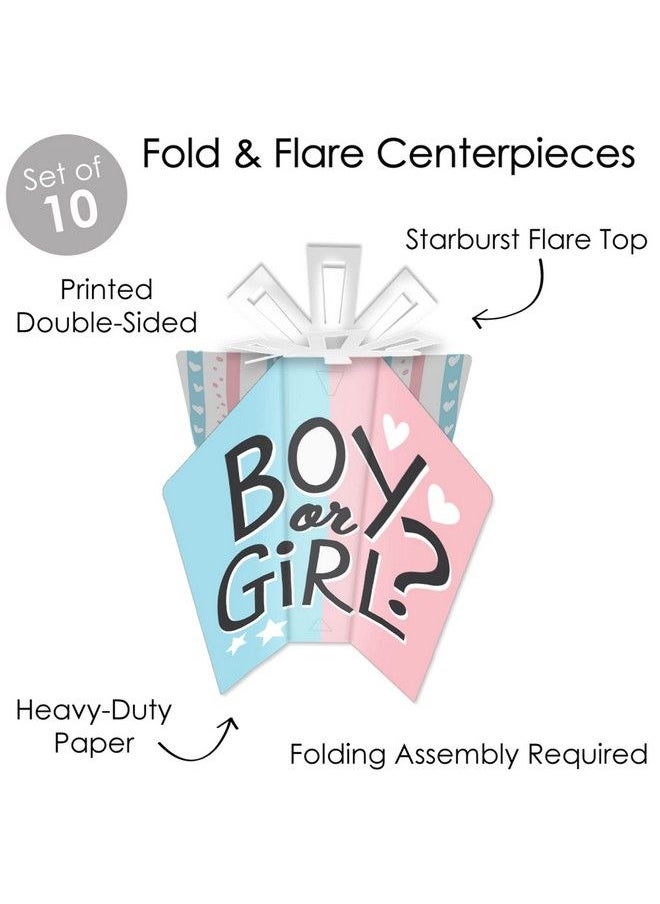 Big Dot of Happiness Baby Gender Reveal Table Decorations Team Boy Or Girl Party Fold And Flare Centerpieces 10 Count  - Image 5