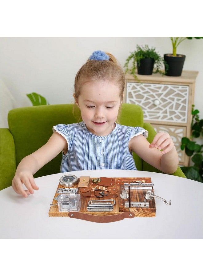 AXEARTE Montessori Busy Board for Toddlers Wooden Sensory Montessori Toys,Travel Toy Fidget Board Learning Activity Board for Fine Motor Skills Boys & Girls, Educational Learning Toy with Locks,Latches - Image 4