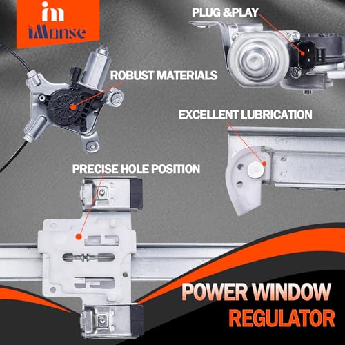 iMonse iMosne Rear Left Driver Side Power Window Regulator with Motor Fit for Cadillac Escalade 2007-2014 & Chevrolet Tahoe 2007-2014 & GMC Yukon 2007-2014, 25885882 15883001 - Image 4
