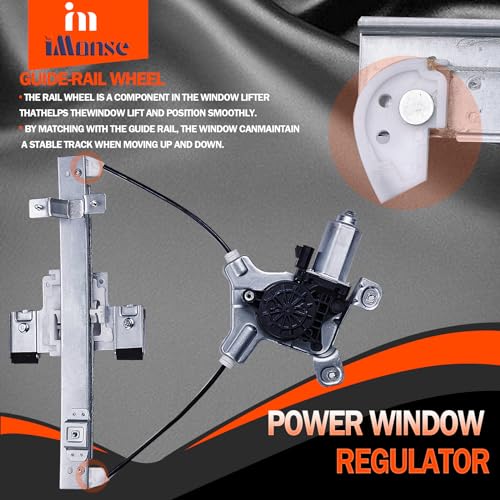 iMonse iMosne Rear Left Driver Side Power Window Regulator with Motor Fit for Cadillac Escalade 2007-2014 & Chevrolet Tahoe 2007-2014 & GMC Yukon 2007-2014, 25885882 15883001 - Image 3