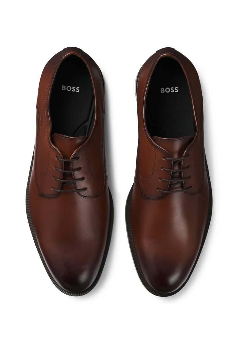 BOSS Leather Derby shoes with double stitching