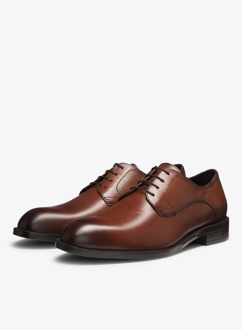 BOSS Leather Derby shoes with double stitching