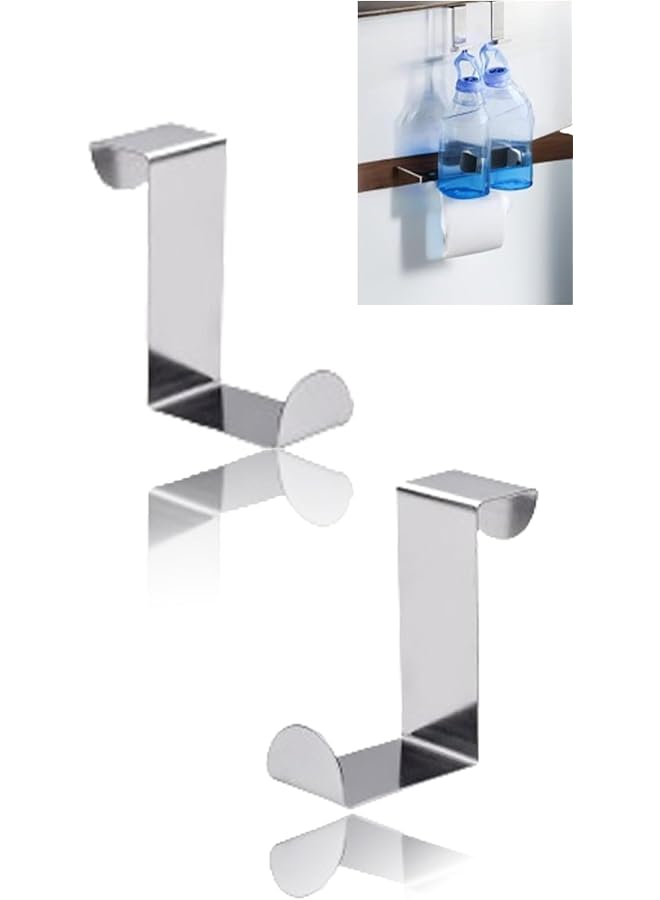 PROMASS promass Over Door Hooks - 8 Pack Stainless Steel Z-shaped reversible Dual Head for Space-Saving in Kitchen, Wardrobe, Bedroom, Bathroom  - Image 1