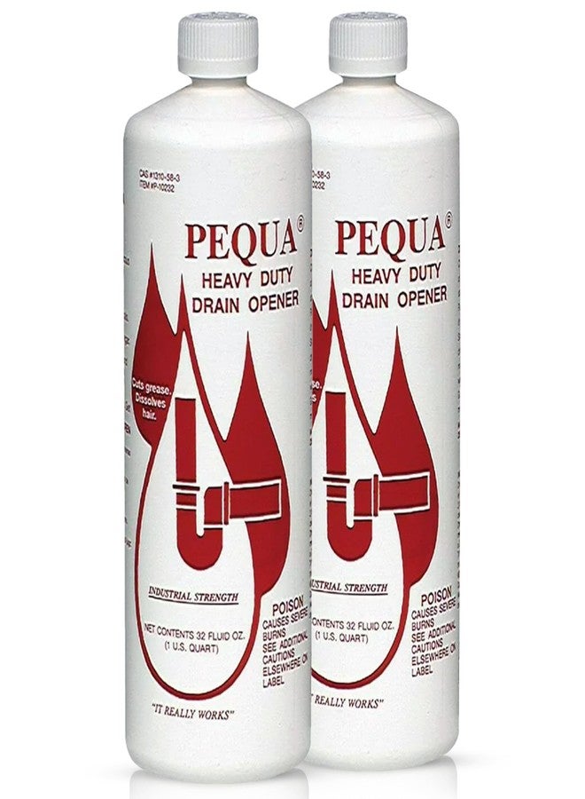 PEQUA INDUSTRIES Pequa Heavy Duty Drain Opener, Non-Acid, Fast-Acting Formula, Industrial strength Drain Cleaner for Sinks, Tubs, Septic Tanks - 32 Oz (Pack of 2) - Image 1