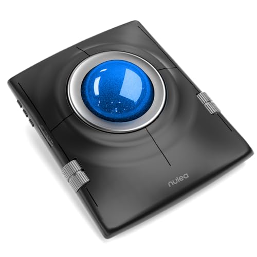 Nulea M512 Wireless Trackball Mouse, Ergonomic 55mm Trackball, 4 Level Adjustable DPI for Precise Control, Left or Right Hand Compatible, Rechargeable, Multi-Device Bluetooth & 2.4GHz for PC, Laptop - Image 1