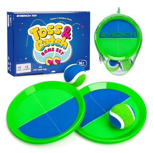 EVERICH TOY مجموعة لعبة الكرة المحدثة EVERICH للأطفال للعب الرمي والالتقاط للداخل والخارج على الشاطئ أو في المسبح أو في الحديقة هدية كلاسيكية لسلة عيد الفصح للأطفال من 3 إلى 12 سنة - Image 1