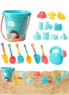 BELLSBERRY Kids 18 Piece Beach Play Set Sand Toys Bucket Water Wheel Molds and More  - Image 5