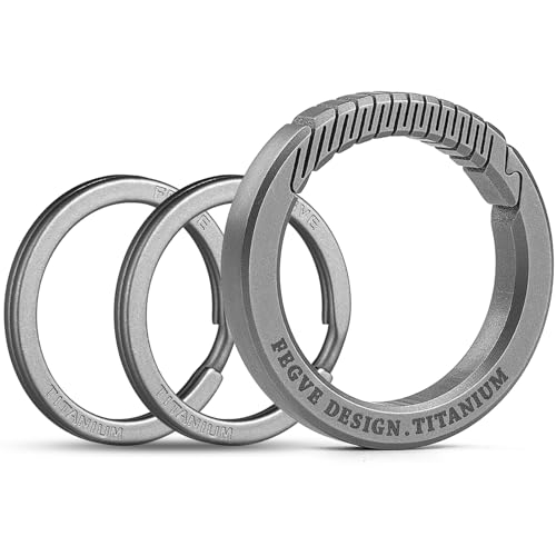 FEGVE Round Carabiner Keychain Clip, Spring Hook Key Chain Clip with 2pcs 1 Inch Key Rings for Men - Image 1