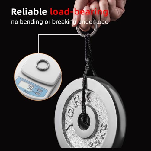 FEGVE Round Carabiner Keychain Clip, Spring Hook Key Chain Clip with 2pcs 1 Inch Key Rings for Men - Image 5