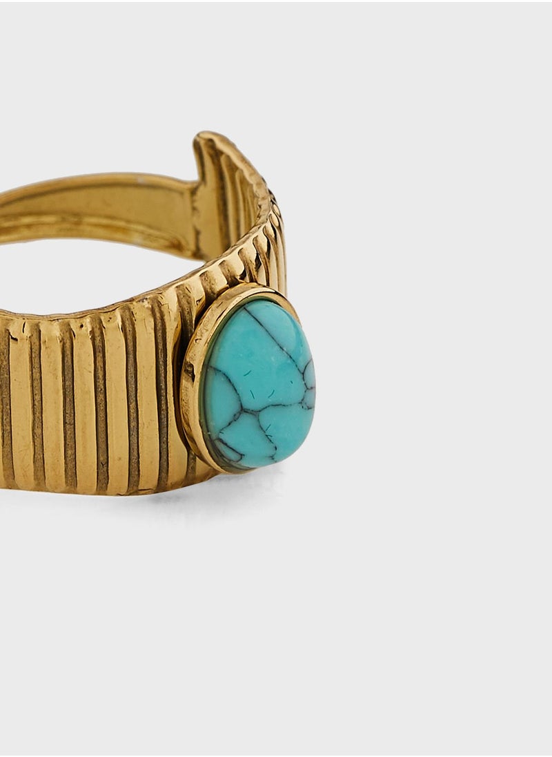 Lady Mauve MABEL OVAL STONE PATTERNED RING  - Image 3
