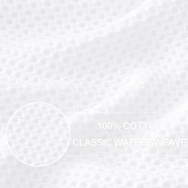 Homaxy 100% Cotton Waffle Weave Kitchen Dish Cloths, Ultra Soft Absorbent Quick Drying Dish Towels, 12x12 Inches, 6-Pack, White - Image 2